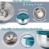 imageEfar Mixing Bowls with Lids Set 23Piece Stainless Steel Nesting Bowls with Blue Airtight Lids and NonSlip Bottoms Size 5 3 25 15 1 05QT Great for BakingMixingPreppingServing