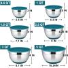 imageEfar Mixing Bowls with Lids Set 23Piece Stainless Steel Nesting Bowls with Blue Airtight Lids and NonSlip Bottoms Size 5 3 25 15 1 05QT Great for BakingMixingPreppingServing