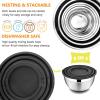 imageEfar Stainless Steel Mixing Bowls Set of 5 Size 73525151 QT Metal Nesting Bowls with Black Airtight Lids ampamp NonSlip Bottoms Great for Kitchen Cooking Baking Serving Food PrepBlack