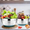 imageEfar Stainless Steel Mixing Bowls Set of 5 Size 73525151 QT Metal Nesting Bowls with Black Airtight Lids ampamp NonSlip Bottoms Great for Kitchen Cooking Baking Serving Food PrepTeal Blaue
