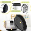 imageEfar Stainless Steel Mixing Bowls Set of 5 Size 73525151 QT Metal Nesting Bowls with Black Airtight Lids ampamp NonSlip Bottoms Great for Kitchen Cooking Baking Serving Food PrepBlack