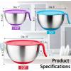 imageEfar Stainless Steel Mixing Bowls with Lids Metal Mixing Bowl Set with 3 Graters Long Handle Pour Spout NonSlip Bottom ampamp Stackable Great for Cooking Baking Prepping Set of 35315 QT