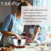 imageEfar Stainless Steel Mixing Bowls with Lids Metal Mixing Bowl Set with 3 Graters Long Handle Pour Spout NonSlip Bottom ampamp Stackable Great for Cooking Baking Prepping Set of 35315 QT
