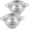 imageColander Set of 2 Efar 3qt Stainless Steel MicroPerforated Colander Small Metal Strainer with Handle for KitchenDraining PastaRinsing Berry Fruits Heavy Duty ampamp Dishwasher Safe