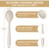 imageEfar Silicone Cooking Spoon Set of 2 Heat Resistant Kitchen Spoons Utensils Nonstick Mixing Spoon for Baking Stirring Serving NonToxic ampamp Dishwasher Safe KhakiKhaki