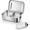 imageEfar 2 Pieces Stainless Steel Bento Box Mini 550ml Metal Lunch Box 186oz LeakProof Food Snack Container with Lids Reusable Meal Storage for Camping Picnic Travel Work1