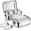 imageEfar 2 Pieces Stainless Steel Bento Box Mini 550ml Metal Lunch Box 186oz LeakProof Food Snack Container with Lids Reusable Meal Storage for Camping Picnic Travel Work2