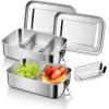 imageEfar 2 Pieces Stainless Steel Bento Box Mini 550ml Metal Lunch Box 186oz LeakProof Food Snack Container with Lids Reusable Meal Storage for Camping Picnic Travel Work2