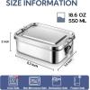 imageEfar 2 Pieces Stainless Steel Bento Box Mini 550ml Metal Lunch Box 186oz LeakProof Food Snack Container with Lids Reusable Meal Storage for Camping Picnic Travel Work1