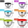 imageMixing Bowls with Lids Set Efar 23Piece Stainless Steel Nesting Mixing Bowls with Colorful Airtight Lid and NonSlip Bottoms Size 5 3 25 15 1 05QT Great for BakingMixingPreppingServing