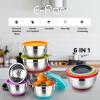 imageMixing Bowls with Lids Set Efar 23Piece Stainless Steel Nesting Mixing Bowls with Colorful Airtight Lid and NonSlip Bottoms Size 5 3 25 15 1 05QT Great for BakingMixingPreppingServing