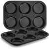 imagefar Muffin Top Pan Set of 3 Nonstick 6Cavity Shallow Cupcake Pan for Baking Whoopie Pie Yorkshire Pudding Eggs Cornbread Drop Cookies Easy Release ampamp Clean 3Inch Standard SizeMuffin Top Pan