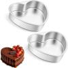 imageEfar 8 Inch Heart Cake Pan 2Pcs Stainless Steel Heart Shaped Cake Mold Cake Tin Baking Pan for Valentines Day Anniversaries Wedding NonToxic ampamp Dishwasher Safe95Inch Set of 2
