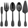 image:imageMatte Black Serving Utensils Set of 5 Efar Stainless Steel Serving Spoons Slotted Serving Spoon Serving Fork Butter Spreader Pie Server for Parties Wide Handle amp Thick Gauge Dishwasher Safe