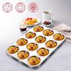 image:imageEfar 12Cavity Muffin Top Pan Stainless Steel Shallow Cupcake Pan for Yorkshire Pudding Eggs Whoopie Pie Cornbread Nontoxic amp Dishwasher Safe2 Pieces