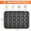 image:imageEfar 4 Pack Mini Muffin Pan 24Cup  Nonstick Carbon Steel Cupcake Tin Tray for Little Bites amp Freezer Prep  WarpFree Bakeware Ensures Even Baking amp Effortless Release Regular Size amp Oven Safe4