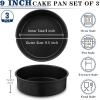 image:imageEfar Nonstick Cake Pan Set of 3 579 Inch Stainless Steel Baking Pans Tins Round Bakeware for Layer Cakes Stainless Steel Core amp NonToxic Coating Straight Side amp 2 Inch Deep9 Inches