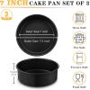 image:imageEfar Nonstick Cake Pan Set of 3 579 Inch Stainless Steel Baking Pans Tins Round Bakeware for Layer Cakes Stainless Steel Core amp NonToxic Coating Straight Side amp 2 Inch Deep7 Inches