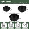 image:imageEfar Nonstick Cake Pan Set of 3 579 Inch Stainless Steel Baking Pans Tins Round Bakeware for Layer Cakes Stainless Steel Core amp NonToxic Coating Straight Side amp 2 Inch Deep6895 Inches