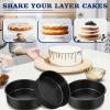 image:imageEfar Nonstick Cake Pan Set of 3 579 Inch Stainless Steel Baking Pans Tins Round Bakeware for Layer Cakes Stainless Steel Core amp NonToxic Coating Straight Side amp 2 Inch Deep9 Inches