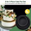 image:imageEfar Nonstick Cake Pan Set of 3 579 Inch Stainless Steel Baking Pans Tins Round Bakeware for Layer Cakes Stainless Steel Core amp NonToxic Coating Straight Side amp 2 Inch Deep6895 Inches