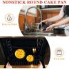 image:imageEfar Nonstick Cake Pan Set of 3 579 Inch Stainless Steel Baking Pans Tins Round Bakeware for Layer Cakes Stainless Steel Core amp NonToxic Coating Straight Side amp 2 Inch Deep579 Inches