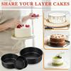 image:imageEfar Nonstick Cake Pan Set of 3 579 Inch Stainless Steel Baking Pans Tins Round Bakeware for Layer Cakes Stainless Steel Core amp NonToxic Coating Straight Side amp 2 Inch Deep579 Inches