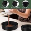 image:imageEfar Nonstick Cake Pan Set of 3 579 Inch Stainless Steel Baking Pans Tins Round Bakeware for Layer Cakes Stainless Steel Core amp NonToxic Coating Straight Side amp 2 Inch Deep6895 Inches