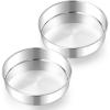 image:imageEfar 11 Inch Cake Pan Set of 2 Stainless Steel Large Round Baking Pans Tins NonToxic amp LeakProof Mold for Birthday Wedding Layer Tiered Cake Easy Clean amp Dishwasher Safe8 Inch