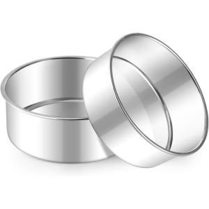 image:imageEfar 11 Inch Cake Pan Set of 2 Stainless Steel Large Round Baking Pans Tins NonToxic amp LeakProof Mold for Birthday Wedding Layer Tiered Cake Easy Clean amp Dishwasher Safe5 Inch