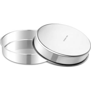image:imageEfar 11 Inch Cake Pan Set of 2 Stainless Steel Large Round Baking Pans Tins NonToxic amp LeakProof Mold for Birthday Wedding Layer Tiered Cake Easy Clean amp Dishwasher Safe7 Inch