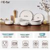image:imageEfar 12Piece Stoneware Dinnerware Sets Plates and Bowls Sets for 4 Ceramic Dishware Dishes Set with Terracotta Base Chip amp Scratch Resistant Microwave amp Dishwasher Safe Speckled WhiteWhisper White