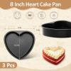 image:imageEfar 8 Inch Heart Cake Pan 2Pcs Nonstick Heart Shaped Cake Mold Cake Tin Baking Pan for Valentines Day Anniversaries Wedding Birthday Easy Release amp Clean8Inch Set of 3