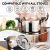 image:imageEfar Pasta Pot with Strainer Lid 6 Quart TriPly Stainless Steel Stock Pot amp Push and Lock Handles Nontoxic Multipurpose Cooking Pot for All Cooktops Heavy Duty amp Dishwasher Safe