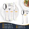 image:imageEfar Silverware Set for 8  40Piece Heavy Duty Stainless Steel Flatware Cutlery Set Metal Eating Utensils Includes Spoons and Forks Knives Mirror Polished amp Dishwasher Safe40