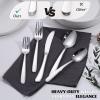 image:imageEfar Silverware Set for 8  40Piece Heavy Duty Stainless Steel Flatware Cutlery Set Metal Eating Utensils Includes Spoons and Forks Knives Mirror Polished amp Dishwasher Safe40