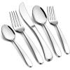image:imageEfar Silverware Set for 8  40Piece Heavy Duty Stainless Steel Flatware Cutlery Set Metal Eating Utensils Includes Spoons and Forks Knives Mirror Polished amp Dishwasher Safe60