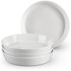 image:imageEfar Pasta Bowls 34oz Stoneware Bowl Plate for Dinner Serving Soup Salad Wide amp Shallow Large Ceramic Pasta Plate Set of 4 Microwave amp Dishwasher Safe Speckled White 87Speckled White