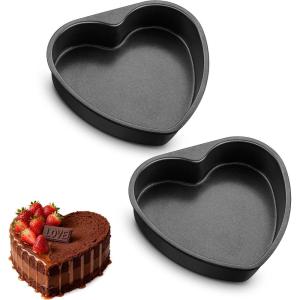 image:imageEfar 8 Inch Heart Cake Pan 2Pcs Nonstick Heart Shaped Cake Mold Cake Tin Baking Pan for Valentines Day Anniversaries Wedding Birthday Easy Release amp Clean95Inch Set of 2
