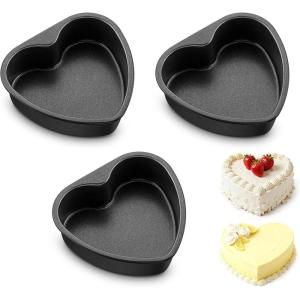 image:imageEfar 8 Inch Heart Cake Pan 2Pcs Nonstick Heart Shaped Cake Mold Cake Tin Baking Pan for Valentines Day Anniversaries Wedding Birthday Easy Release amp Clean6Inch Set of 3