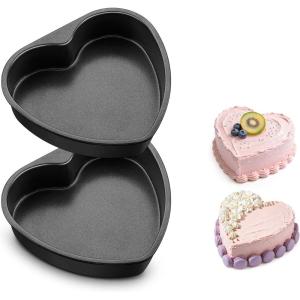 image:imageEfar 8 Inch Heart Cake Pan 2Pcs Nonstick Heart Shaped Cake Mold Cake Tin Baking Pan for Valentines Day Anniversaries Wedding Birthday Easy Release amp Clean8Inch Set of 2