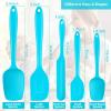 image:imageSilicone Spatula Set Efar 5 PCS Heat Resistant Rubber Spatulas Utensils for Nonstick Cookware Baking Cooking Mixing Seamless amp Flexible Dishwasher Safe  Blue