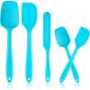 image:imageSilicone Spatula Set Efar 5 PCS Heat Resistant Rubber Spatulas Utensils for Nonstick Cookware Baking Cooking Mixing Seamless amp Flexible Dishwasher Safe  Blue