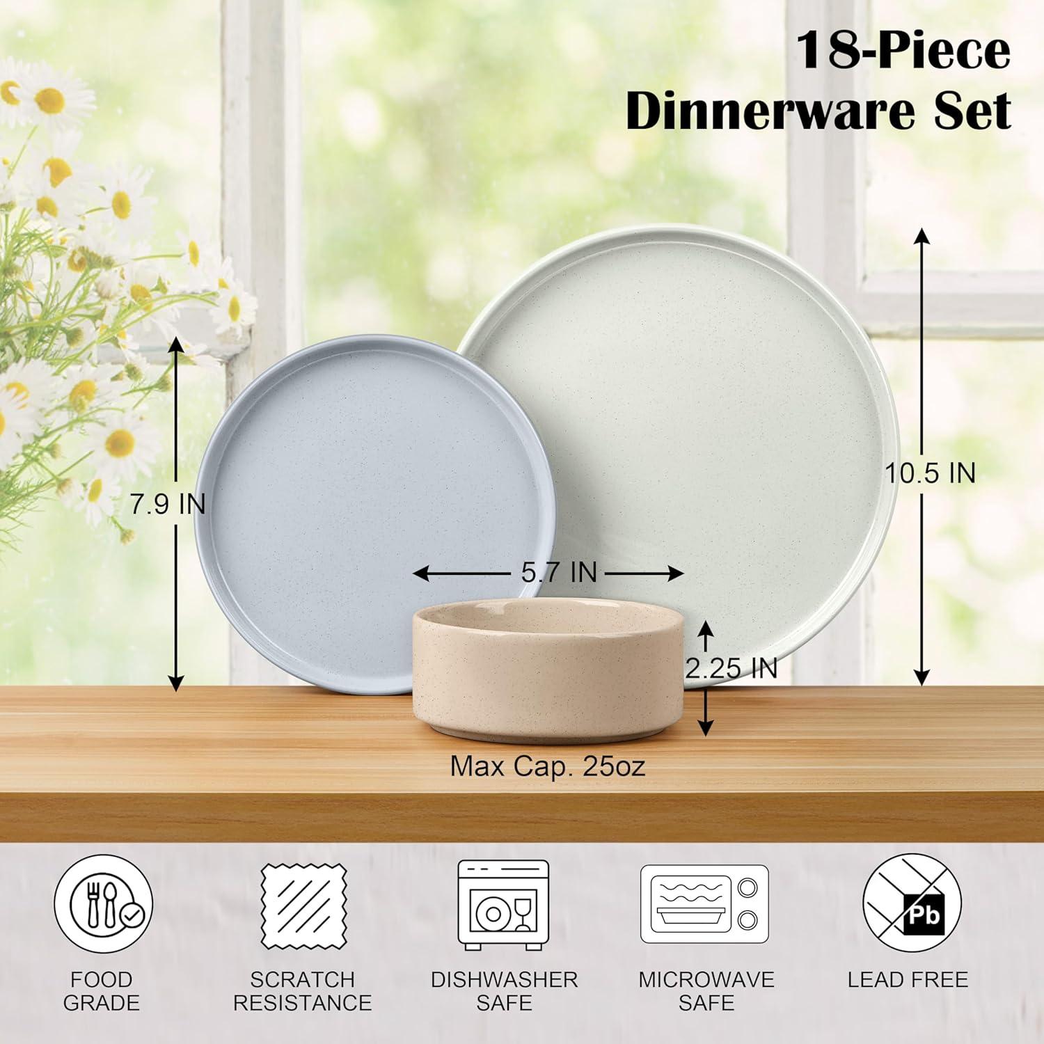 image:imageEfar 16Piece Black Plates and Bowls Sets  Stoneware Dinnerware Sets with Pasta Bowls for 4  Matte Black Kitchen Modern Dish Set Microwave amp Dishwasher SafeMulticolor