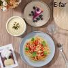 image:imageEfar 16Piece Black Plates and Bowls Sets  Stoneware Dinnerware Sets with Pasta Bowls for 4  Matte Black Kitchen Modern Dish Set Microwave amp Dishwasher SafeMulticolor