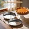image:imageEfar 95 Inch Pie Pan Stainless Steel Pie Baking Dish Tart Quiche Pan for Oven Baking Round Pie Plate Tin with Fluted Edge amp Seamless Bottom No Leakage and Dishwasher Safe Mirror Silver1