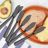 image:imageEfar Butter Spreader Knife Set of 6 7Inch Stainless Steel Cheese Dessert Knives for Kitchen Restaurant Party Mirror Silver Smooth Rounded HandleMatte Black