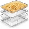 image:imageEfar Air Fryer Basket for Oven Large 16 x 12 Stainless Steel Air Fryer Pan and Crisper Tray Air Fryer Rack with Baking Pan for Crisper Foods Frying Baking Roasting Dishwasher Safe4