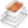 image:imageEfar Air Fryer Basket for Oven Large 16 x 12 Stainless Steel Air Fryer Pan and Crisper Tray Air Fryer Rack with Baking Pan for Crisper Foods Frying Baking Roasting Dishwasher Safe4