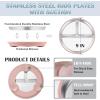image:imageEfar Stainless Steel Toddler Plates with Suction  9 Kids Plates 4Pack Divided Unbreakable amp NonSlip Baby Dishes with Removable Silicone Sleeves Dishwasher Safe